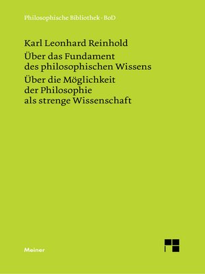 cover image of Über das Fundament des philosophischen Wissens. Über die Möglichkeit der Philosophie als strenge Wissenschaft